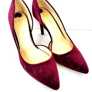 Jessica Simpson Burgundy Velvet Pumps